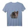 Damen Katzen Kunst Tiermotiv T-Shirt mit V-Ausschnitt – Stylisches Geschenk für Katzenliebhaberinnen zu Weihnachten & Geburtstag