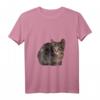 Damen Katzen Kunst Tiermotiv T-Shirt mit V-Ausschnitt – Stylisches Geschenk für Katzenliebhaberinnen zu Weihnachten & Geburtstag