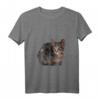 Damen Katzen Kunst Tiermotiv T-Shirt mit V-Ausschnitt – Stylisches Geschenk für Katzenliebhaberinnen zu Weihnachten & Geburtstag