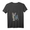 Damen Katze Kätzchen T-Shirt mit V-Ausschnitt – Niedliches Geschenk für Katzenliebhaber & Stubentiger-Fans