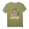 Offizielles Katzen- und Mond-Schlafshirt – Lustiges Geschenk für Kinder, Frauen, Männer und Schlafmützen zum Geburtstag oder als Schlafgeschenk