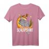 Offizielles Katzen- und Mond-Schlafshirt – Lustiges Geschenk für Kinder, Frauen, Männer und Schlafmützen zum Geburtstag oder als Schlafgeschenk