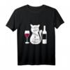 Lustiges Wein Spruch T-Shirt für Katzen- und Weinliebhaber - Humorvolles Geschenk für Männer und Frauen