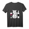 Lustiges Wein Spruch T-Shirt für Katzen- und Weinliebhaber - Humorvolles Geschenk für Männer und Frauen