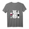 Lustiges Wein Spruch T-Shirt für Katzen- und Weinliebhaber - Humorvolles Geschenk für Männer und Frauen