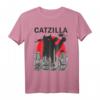 Vintage Catzilla Japanischer Sunset Style Lustiges Katzenliebhaber T-Shirt – Perfektes Geschenk für Katzenfreunde, Mütter und Väter