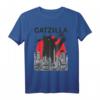 Vintage Catzilla Japanischer Sunset Style Lustiges Katzenliebhaber T-Shirt – Perfektes Geschenk für Katzenfreunde, Mütter und Väter