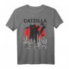 Vintage Catzilla Japanischer Sunset Style Lustiges Katzenliebhaber T-Shirt – Perfektes Geschenk für Katzenfreunde, Mütter und Väter
