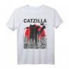 Vintage Catzilla Japanischer Sunset Style Lustiges Katzenliebhaber T-Shirt – Perfektes Geschenk für Katzenfreunde, Mütter und Väter