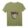 Niedliches Katzen T-Shirt mit Bandana und Brille für Damen, Herren & Kinder – Lustiges Geschenk für Katzenliebhaber & Tierfreunde