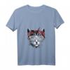 Niedliches Katzen T-Shirt mit Bandana und Brille für Damen, Herren & Kinder – Lustiges Geschenk für Katzenliebhaber & Tierfreunde