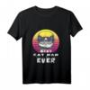 Bester Katzenvater Vintage T-Shirt - Lustiges Geschenk für Katzenliebhaber, Opa, Vater & Landwirt zum Geburtstag, Vatertag & Weihnachten