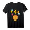 Kinder 4. Geburtstag Löwe T-Shirt – Niedliches Geburtstagsoutfit für Jungen und Mädchen, perfekt für Dschungel Party & Geburtstag in Kindergarten