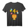 Kinder 4. Geburtstag Löwe T-Shirt – Niedliches Geburtstagsoutfit für Jungen und Mädchen, perfekt für Dschungel Party & Geburtstag in Kindergarten