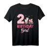 Geburtstagsoutfit für 2-jährige Mädchen – Bauernhof mit Kuh, Schwein & Traktor, lustiges rosa T-Shirt für den 2. Geburtstag