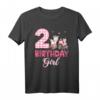 Geburtstagsoutfit für 2-jährige Mädchen – Bauernhof mit Kuh, Schwein & Traktor, lustiges rosa T-Shirt für den 2. Geburtstag