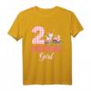 Geburtstagsoutfit für 2-jährige Mädchen – Bauernhof mit Kuh, Schwein & Traktor, lustiges rosa T-Shirt für den 2. Geburtstag