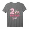 Geburtstagsoutfit für 2-jährige Mädchen – Bauernhof mit Kuh, Schwein & Traktor, lustiges rosa T-Shirt für den 2. Geburtstag