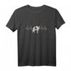 Kleiner Münsterländer Hund Heartbeat Herzschlag T-Shirt – Perfektes Geschenk für Hunde- und Münsterländer Fans zu Weihnachten oder Geburtstag