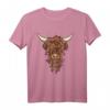 Schottische Hochlandkuh T-Shirt mit wilder Frisur – Lustiges Geschenk für Kuhliebhaber, Bauern und Tierfans