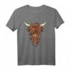 Schottische Hochlandkuh T-Shirt mit wilder Frisur – Lustiges Geschenk für Kuhliebhaber, Bauern und Tierfans