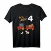 Ich bin 4 Jahre vierter Geburtstag Traktor mit Ziege und Kuh T-Shirt – Perfektes Geschenk für kleine Tierliebhaber zum vierten Geburtstag