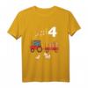 Ich bin 4 Jahre vierter Geburtstag Traktor mit Ziege und Kuh T-Shirt – Perfektes Geschenk für kleine Tierliebhaber zum vierten Geburtstag