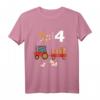 Ich bin 4 Jahre vierter Geburtstag Traktor mit Ziege und Kuh T-Shirt – Perfektes Geschenk für kleine Tierliebhaber zum vierten Geburtstag