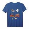 Ich bin 4 Jahre vierter Geburtstag Traktor mit Ziege und Kuh T-Shirt – Perfektes Geschenk für kleine Tierliebhaber zum vierten Geburtstag