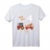 Ich bin 4 Jahre vierter Geburtstag Traktor mit Ziege und Kuh T-Shirt – Perfektes Geschenk für kleine Tierliebhaber zum vierten Geburtstag