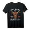 Just A Girl Who Loves Highland Cows T-Shirt - Lustiges Kuhliebhaber Outfit, Perfektes Geschenk für Frauen, Schwester, Tochter, Mutter & Tierfans