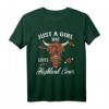Just A Girl Who Loves Highland Cows T-Shirt - Lustiges Kuhliebhaber Outfit, Perfektes Geschenk für Frauen, Schwester, Tochter, Mutter & Tierfans