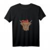 Damen Schottisches Hochlandrind Kuhkopf Kühe Landwirt Lustiges Kuh T-Shirt mit V-Ausschnitt – Perfektes Geschenk für Landwirte und Kuhliebhaber