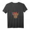 Damen Schottisches Hochlandrind Kuhkopf Kühe Landwirt Lustiges Kuh T-Shirt mit V-Ausschnitt – Perfektes Geschenk für Landwirte und Kuhliebhaber