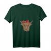 Damen Schottisches Hochlandrind Kuhkopf Kühe Landwirt Lustiges Kuh T-Shirt mit V-Ausschnitt – Perfektes Geschenk für Landwirte und Kuhliebhaber