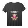 Damen Yoga Namaste Kuh T-Shirt mit V-Ausschnitt – Lustiges Yoga Kuh Geschenk für Yoga-Fans und Landwirte