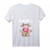 Damen Yoga Namaste Kuh T-Shirt mit V-Ausschnitt – Lustiges Yoga Kuh Geschenk für Yoga-Fans und Landwirte