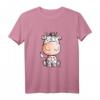 Drollige Muh Kuh T-Shirt mit Kuhglocke und Blümchen - Lustiges Comic Design für Kinder, Jugendliche & Erwachsene als Geburtstags- oder Weihnachtsgeschenk