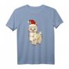 Weihnachten Lama T-Shirt mit Lichterkette und Mütze – Lustiges Tiermotiv für Christen und Tierliebhaber zu Weihnachten