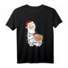 Faultier schläft auf Lama Alpaka Weihnachts-T-Shirt - Lustiges Geschenk für Tierliebhaber, Lama- und Alpaka-Fans zur Weihnachten