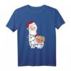 Faultier schläft auf Lama Alpaka Weihnachts-T-Shirt - Lustiges Geschenk für Tierliebhaber, Lama- und Alpaka-Fans zur Weihnachten