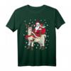 Weihnachten Geschenkidee: Weihnachtsmann reitet Lama T-Shirt – Lustiges Tiermotiv für festliche Freude