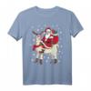 Weihnachten Geschenkidee: Weihnachtsmann reitet Lama T-Shirt – Lustiges Tiermotiv für festliche Freude