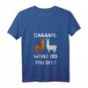 Lamas mit Hüten Karl was hast du getan? Lustiges Lama T-Shirt mit V-Ausschnitt – Perfektes Geschenk für Nerds, Gamer und Lama-Fans zu Geburtstag, Weihnachten & Feiertagen