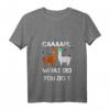 Lamas mit Hüten Karl was hast du getan? Lustiges Lama T-Shirt mit V-Ausschnitt – Perfektes Geschenk für Nerds, Gamer und Lama-Fans zu Geburtstag, Weihnachten & Feiertagen