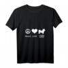 Damen Peace, Love, Lhasa Apso T-Shirt mit V-Ausschnitt – Modisches Hundemotiv für Tierliebhaberinnen