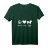 Damen Peace, Love, Lhasa Apso T-Shirt mit V-Ausschnitt – Modisches Hundemotiv für Tierliebhaberinnen