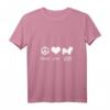 Damen Peace, Love, Lhasa Apso T-Shirt mit V-Ausschnitt – Modisches Hundemotiv für Tierliebhaberinnen