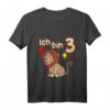 Kinder Ich bin Drei 3 Jahre Löwe Sternzeichen T-Shirt – Perfektes Geburtstagsgeschenk für kleine Löwenfans und Tierliebhaber