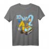 Kinder Ich Bin Zwei 2 Jahre Geburtstag T-Shirt mit Bagger, Löwe und Luftballons – Perfekt für den Kindergeburtstag kleiner Jungen